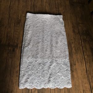 Cream Lace Midi Skirt